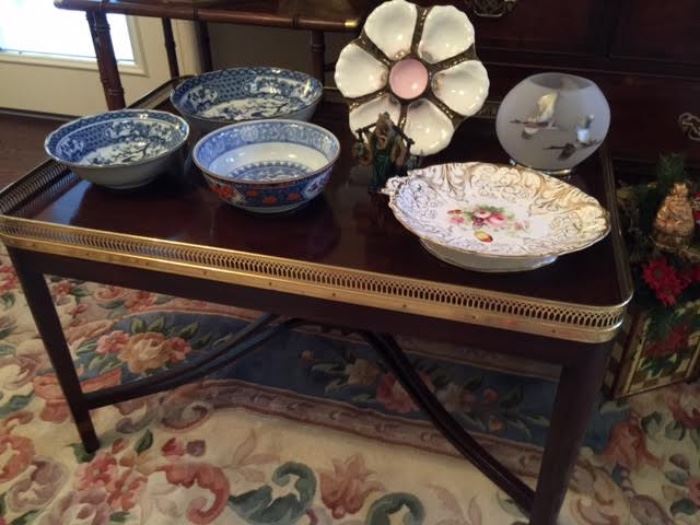 Gallery Top Table, Oyster Plate, Antique Porcelain