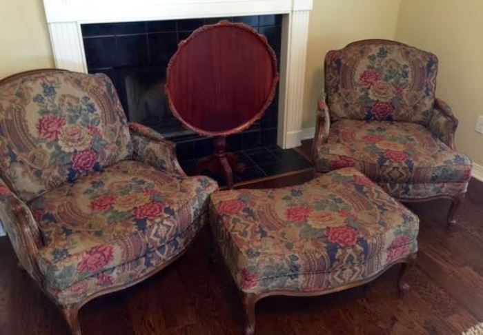 Tapestry Chairs, Tilt Top Table