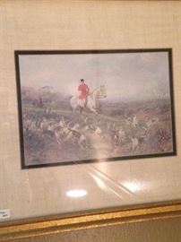 Framed art of an English hunting scene