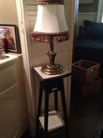 Small lamp with fringed shade