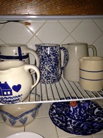 Variety of blue & white dishes