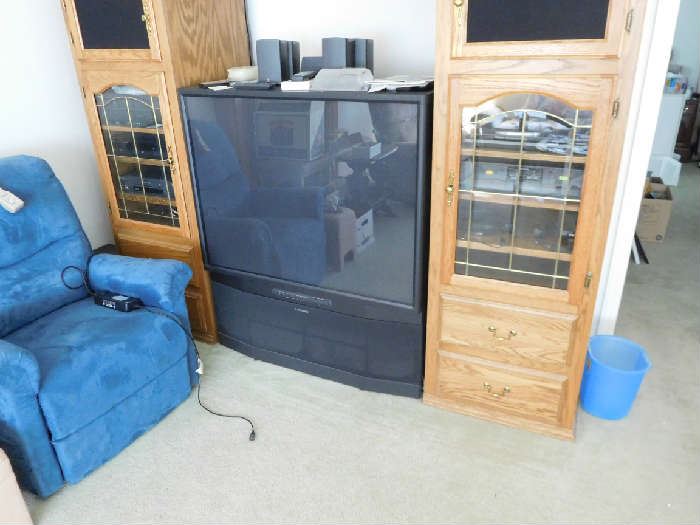 entertainment  center  and   tv,stereo  equipment -  no  chair