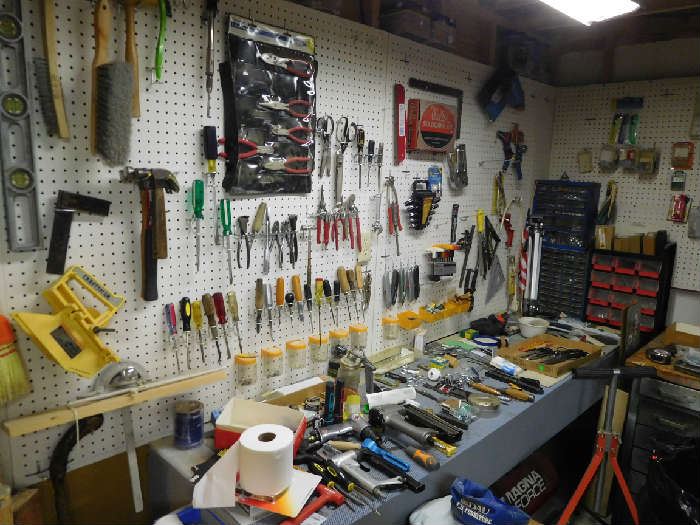 lots  of  hand  tools  in  basement
