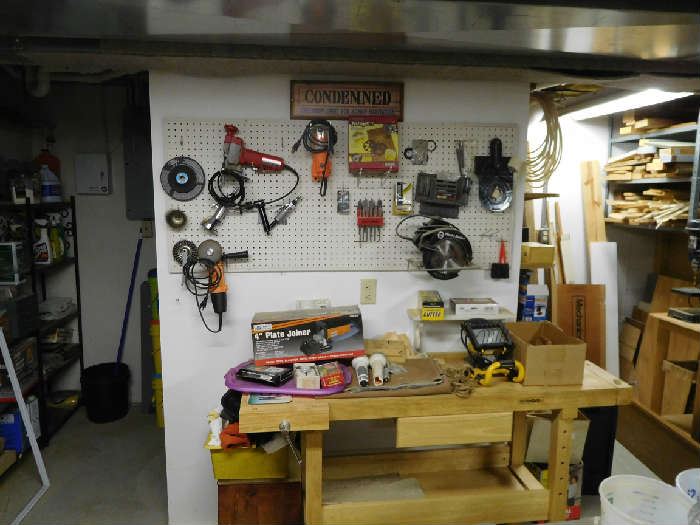 whitegate work bench and hand tools