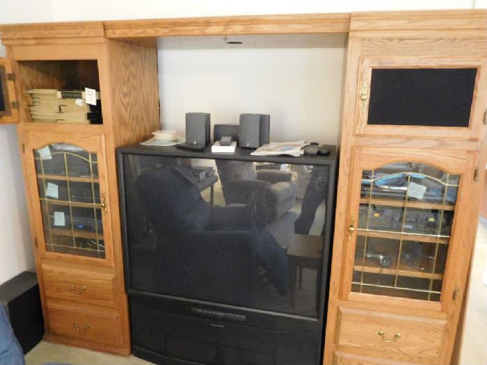 entertainment  center  and  tv