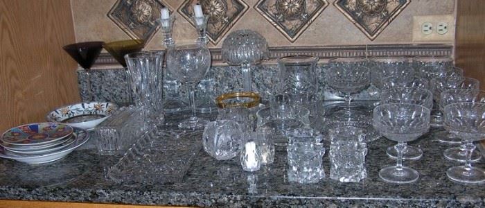 Crystal and glassware, including a few Waterford pieces
