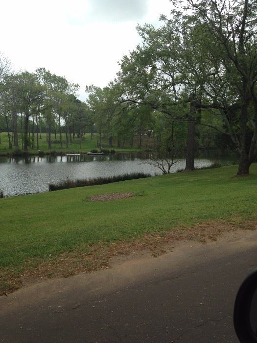 Private lake in front of the home