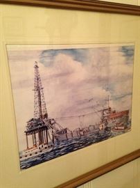 Off shore oil well art