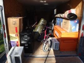 Christmas trees  a/c units  fancy rug  10 person tent  file cabinet 