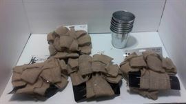 WEDDING BURLAP BOWS TINS