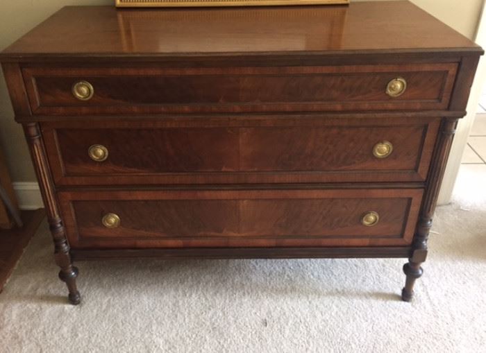 1920's replica of 18th century French commode--beautifully detailed with marquetry and hardware