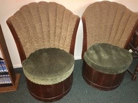 Romweber fan back barrel chairs