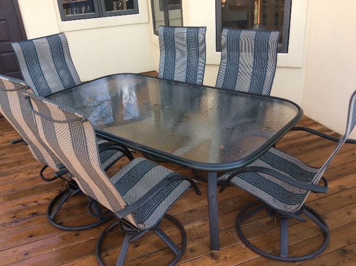 Seasonal Concepts Patio Set, All steel frame Rocking Chairs, like new condition