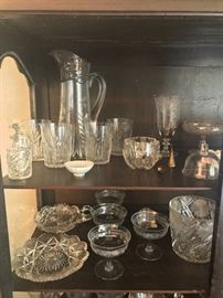 Loads of cut glass and beautiful stemware