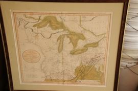 Rare~Antique First state~1805 John Cary Map Great Lakes~Kentucy~Virginia~Ohio