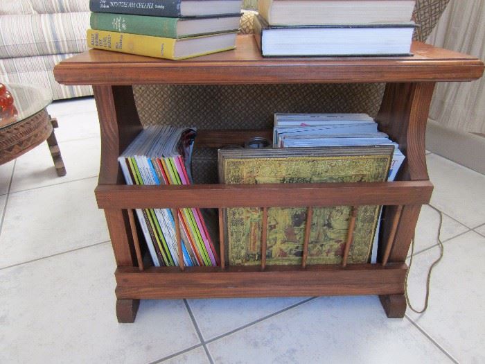 Vintage Wooden End Table with Storage