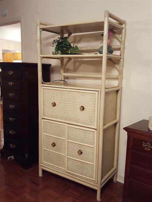 Left side etegere with storage, drop down writing area. $200