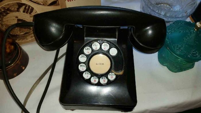 Many antique and vintage phones