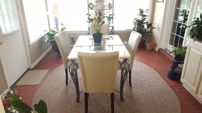 Marble & Glass Top Table w/ chairs