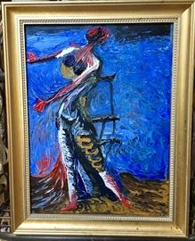 Knife and palette three dimensional oil painting on canvas 