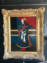 Original oil on canvas - large with baroque gold frame 