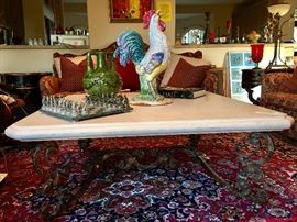 Kreiss Magellan coffee table with marble top 
