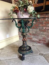 Bronze Belle Époque polychrome accent table 