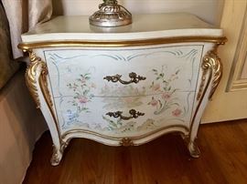 Pair of handpainted Karges night stands 