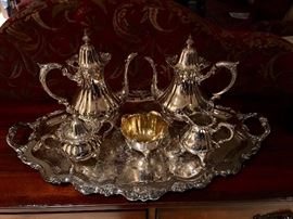 Beautiful vintage silver tea set 