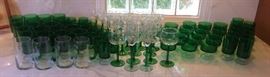 Mid-Century Emerald Green Glassware