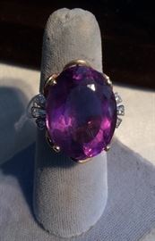 Amethyst and Diamond Ring