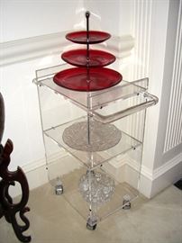 Acrylic/lucite serving cart