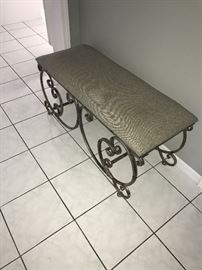 METAL BASE UPHOLSTERED BENCH