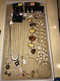 DESIGNER SIGNED JEWELRY, STERLING SILVER AND GOLD JEWELRY