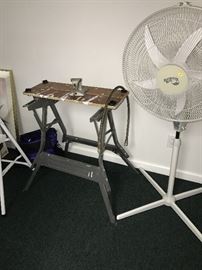 TOOL BENCH AND FLOOR FAN