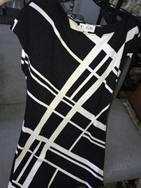 ST. JOHN KNIT BY MARIE GRAY- BLACK AND WHITE DRESS