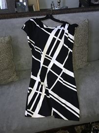 ST. JOHN KNIT BY MARIE GRAY- BLACK AND WHITE DRESS
