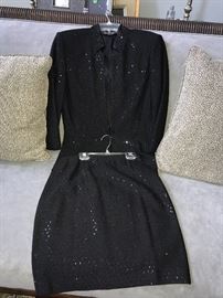 ST. JOHN KNIT BY MARIE GRAY- SEQUIN JACKET AND SKIRT