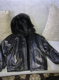 LEATHER AND FUR COAT
