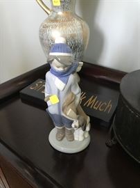 COLLECTIBLE LLADRO FIGURINES-"Winter, boy with dog" #5220