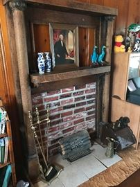 Faux Fireplace with electric logs