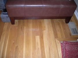 Square leather ottoman