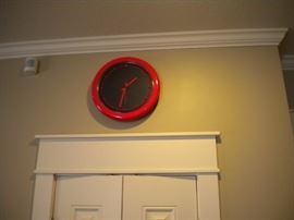 Red wall clock