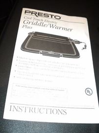Presto Griddle warmer