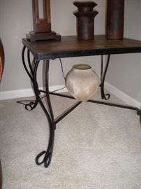 Matching tile top wrought iron base 2 end tables, sofa table and coffee table