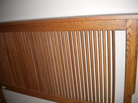 Mission oak queen bed..headboard, footboard and side rails