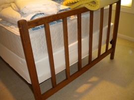 Full footboard antique bed and full mattress and box spring