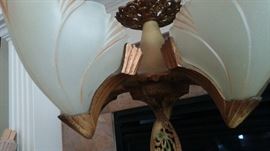 Antique Chandelier five shell/petal shades! Absolutely stunning and unique!