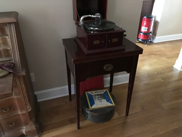Vintage phonograph in original case