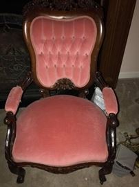 Rose velvet chair.  How could you possibly resist?